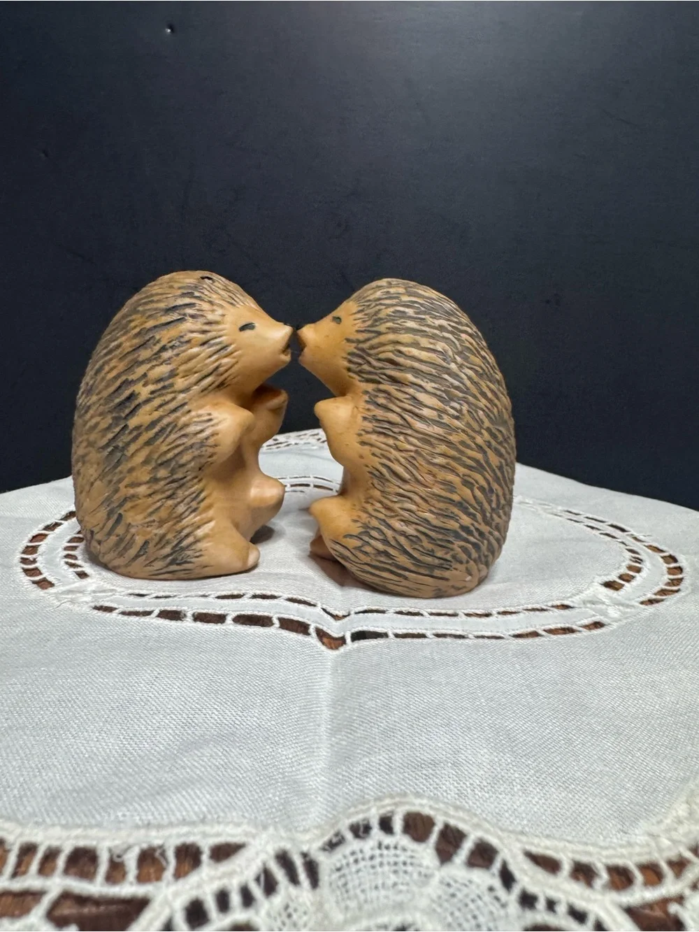 Ceramic hedgehog salt and pepper shakers